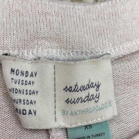 ANTHROPOLOGIE SATURDAY SUNDAY Payton Brushed Fleece Tie Front Sweater XS boho - Picture 6 of 7